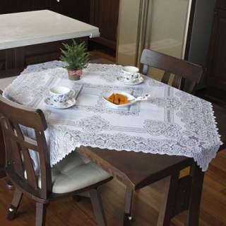 Vintage LUXURY White Lace Tablecloth Cloth 39x39  