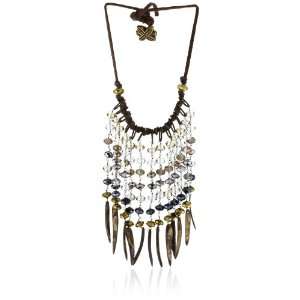  Tova Jewelry Suede and Wood Fringe Necklace Jewelry