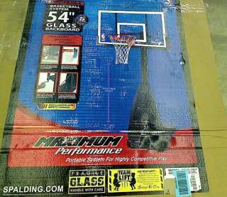Spalding 68454 Portable Basketball System   54 Glass Backboard  