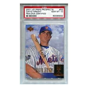 David Wright Autographed / Signed 2001 Upper Deck Graded Card (PSA)