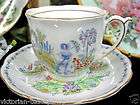 BELL CHINA TEA CUP AND SAUCER FLORAL HPT TEACUP A F  