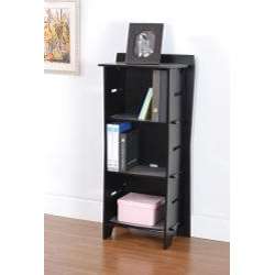Legare Vector 4 shelf Reversible Black/Titanium Bookcase   