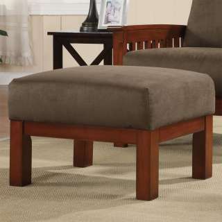 Hills Mission style Oak and Olive Ottoman  