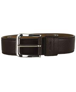 Prada Dark Brown Pebbled Leather Belt  
