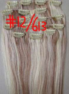 A20~26 Remy Human Hair 17pcs Clips In Extensions 105g  