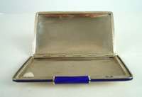   CARTIER Vintage Sterling/Blue Enamel Cigarette/Card Case 60s  