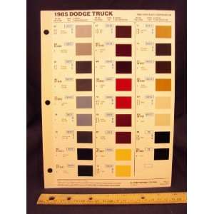  1985 85 DODGE TRUCK Paint Colors Chip Page Chrysler 