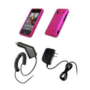  HTC Droid Incredible   Premium Hot Pink Rubberized Snap On 