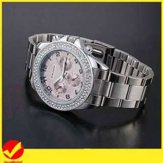Elegant Silver Crystal Decorated Womens Ladies Watch  
