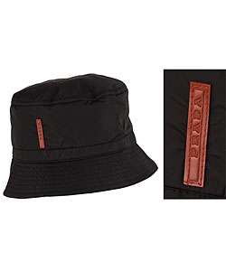 Prada Black Nylon Bucket Hat  Overstock