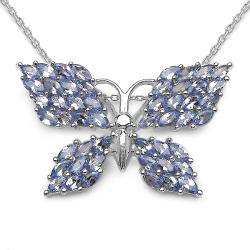 Sterling Silver Butterfly Tanzanite Necklace  