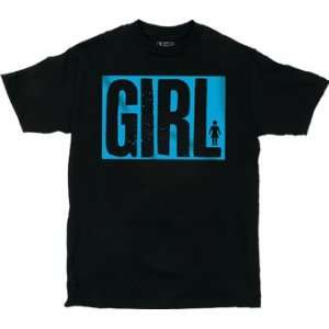  Girl T Shirt Big Girl Grain [Small] Black/Blue Sports 