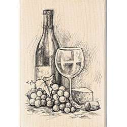 Inkadinkado Wine & Cheese Rubber Stamp  