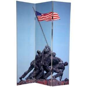  Sided Memorial Canvas Room Divider   Lincoln/Iwo Jima