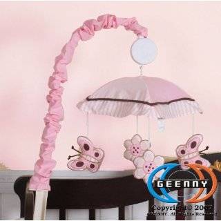 GEENNY Musical Mobile For Boutique Pink Brown Butterfly CRIB BEDDING 