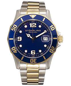 Stuhrling Original Clipper Mens Blue Dial Steel Watch  Overstock