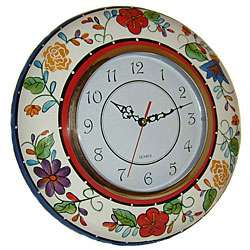 Viva Collection Hand Painted Decorative Clock  Overstock