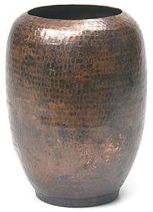 Oval Hammered Copper Vase (Nepal)  