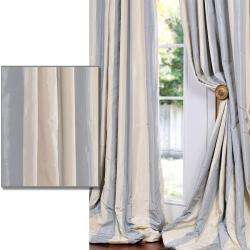   Tan Striped Faux Silk Taffeta 108 inch Curtain Panel  