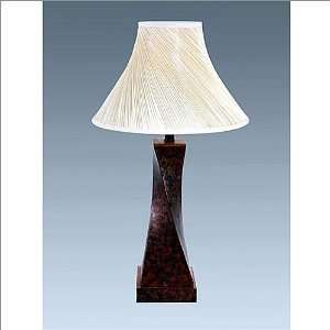   Portable Table Lamp with Beige Bell Shaped Shade