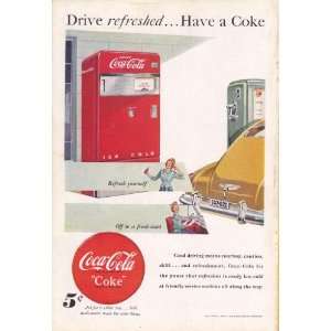  1948 Coca Cola Ad Soda Machine Gas Station Drive Refreshed 