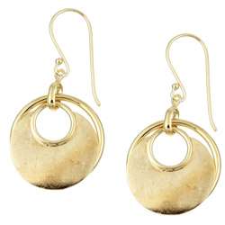 14k Gold over Silver Circle Drop Earrings  Overstock