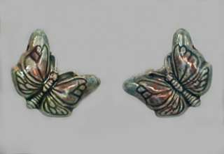 BUTTERFLY RAKU CERAMIC BEADS, LOT OF 4  