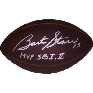  Bart Starr Signed Packers Official Football   MVP SB I,II 