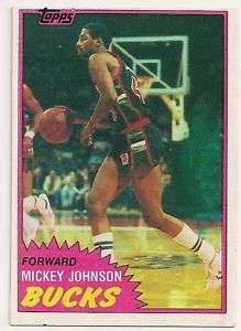 1981 82 Topps #MW98 Mickey Johnson   Bucks  