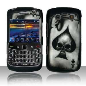 ACE OF SPADE SKULL Hard Plastic Rubber Feel Design Case for Blackberry 
