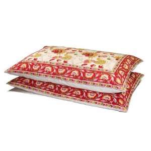  Handmade Fair Trade Cotton Pillowcases, Red