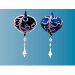  Pack of 12 Blue Onion with Glitter Design & Clear Dangle 