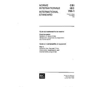  IEC 60706 1 Ed. 1.0 b1982, Guide on maintainability of 