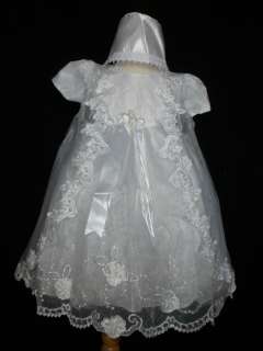 NEW BABY GIRL & TODDLER CHRISTENING BAPTISM DRESS GOWN NEW BORN TO 30 