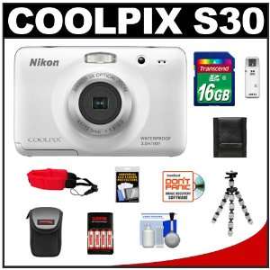  Nikon Coolpix S30 Shock & Waterproof Digital Camera (White 