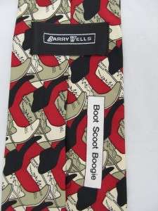 Barry Wells Boot Scoot Boogie Silk Novelty Tie Necktie  