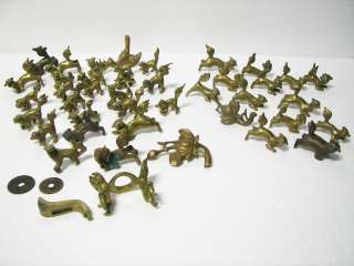 Vintage Chinese Brass Animal Figures Foo Dog Furniture Hardware  
