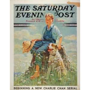  1932 SEP Cover Barefoot Boy Straw Hat Dog Eugene Iverd 