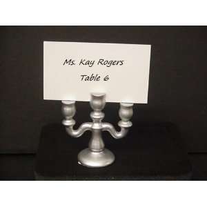  Silver Mini Candelabra Place Card Holders