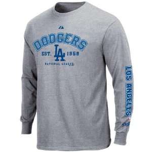   Dodgers Ash Base Stealer Long Sleeve T shirt