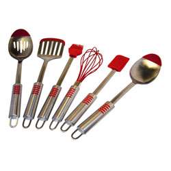 Le Chef Stainless Steel Silicone Tip 6 piece Utensil Set   