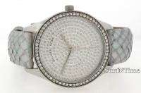 Michael Kors Ladies Silver Python Leather Swarovski Pave Crystal Watch 