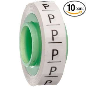   Code Wire Marker Tape Refill Roll SDR P, Printed with P (Pack of 10