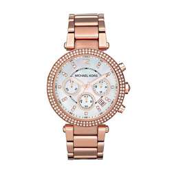 Michael Kors Womens Rose Goldtone Chronograph Watch  