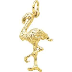  Rembrandt Charms Flamingo Charm, 10K Yellow Gold Jewelry