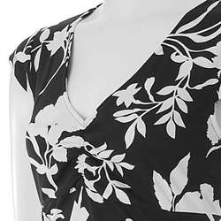 Nina Leonard Womens Floral Print Emipre Waist Dress  Overstock