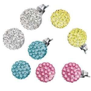  AAB Style ESS 117 Stainless Steel Earrings with Colored CZ 