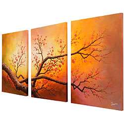 Hand painted Oil on Gallery wrapped Canvas Art (Set of 3)  Overstock 
