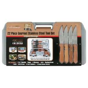  22 Piece Gourmet Stainless Steel Tool Set: Patio, Lawn 