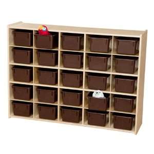   25 Tray Wooden Storage Unit Assembled and with Chocolate Trays Baby